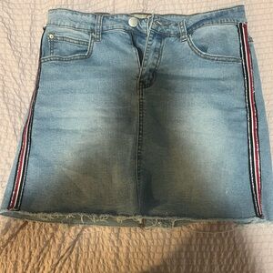 cute denim skirt with red white and blue &  Diamond stitching